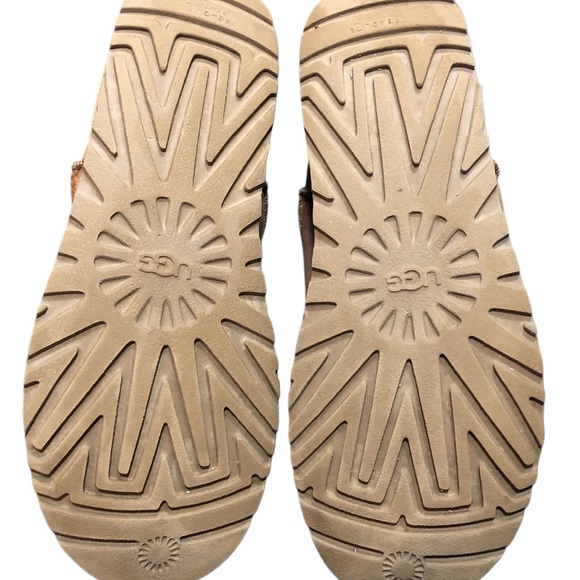 UGG Womens Tan Suede Cream Shearling Bootie Sz 9.5 - Picture 5 of 7